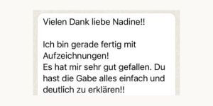 Feedback zu Nadine 1