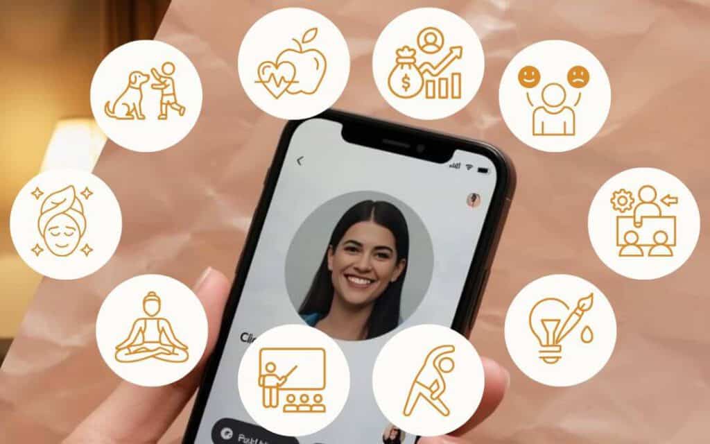 Innovative Client Assistant Lösungen für verschiedene Branchen, dargestellt mit Icons.