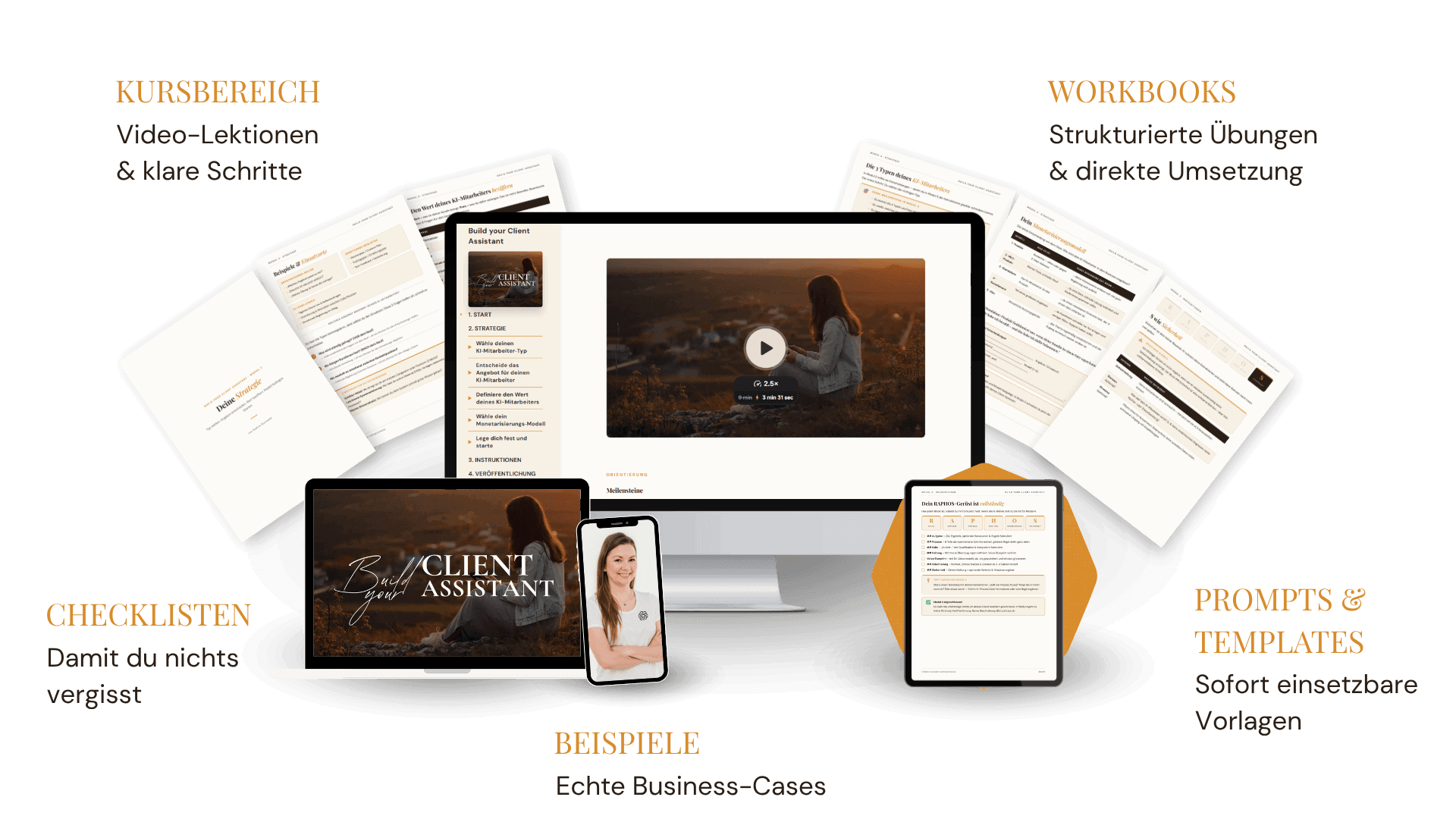 Kursbereich, Workbooks, Prompts und Templates im Kurs Build your Client Assistant