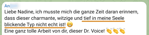 Eine Teilnehmerin schreibt über die Stil-Analyse: tief in meine Seele blickend